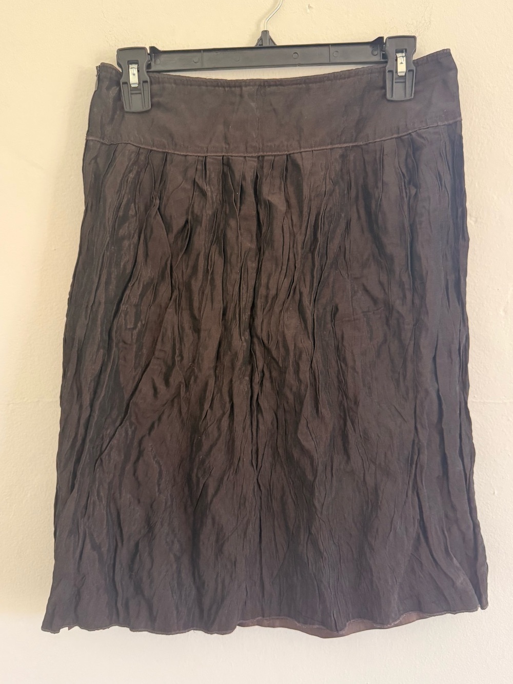 STRENESSE Brown Crinkled Midi Skirt